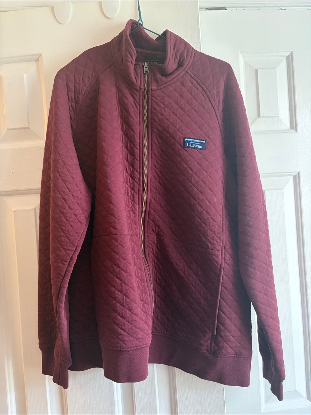 L.L. Bean Quilted Full-Zip Jacket in Burgundy
